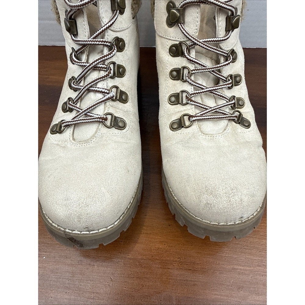 Cliffs by White Mountain Pathfield Lace Up Cuff Winter Boots size 8M Cream - Picture 4 of 13